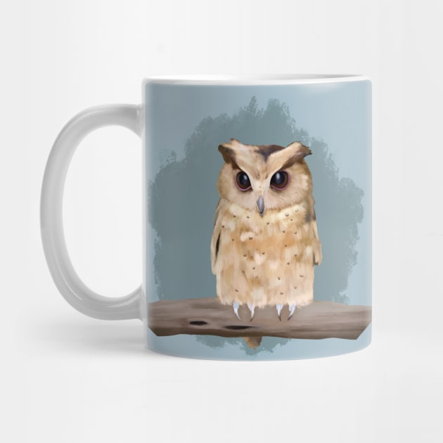 Cute Little Owl - Dusty Blue by Suneldesigns